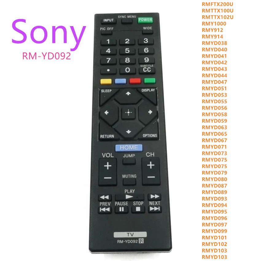 รีโมตคอนโทรลทีวี แบบเปลี่ยน สําหรับสมาร์ททีวี SONY RM-YD092 2017 SONY RMYD092 RMY912 RMY914 RMYD038 