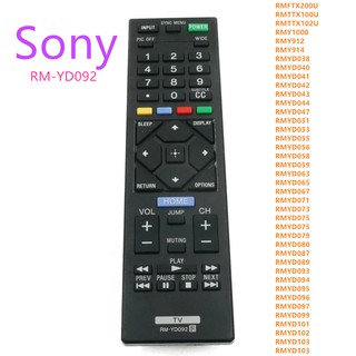 รีโมตคอนโทรลทีวี แบบเปลี่ยน สําหรับสมาร์ททีวี SONY RM-YD092 2017 SONY RMYD092 RMY912 RMY914 RMYD038 RMYD040 RMYD041 RMYD042 RMYD043 KDL-32R300B KDL32R330B KDL-40R450A KDL-40R470B KDL-46R475A KDL-46R485A LCD LED HDTV TV Fernbedienung