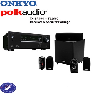 Onkyo TX-SR494 + Polk TL1600 Receiver &amp; Speaker Package