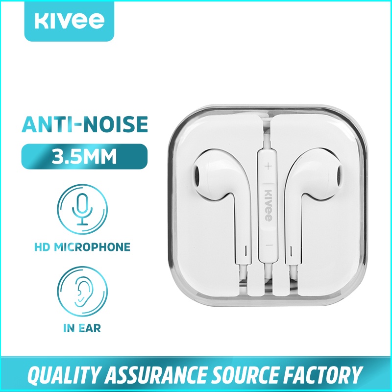 KIVEE MT12 หูฟังแบบมีสาย หูฟัง inear 3.5mm แจ็ค  Android รองรับการควบคุมระดับเสียง พร้อมไมโครโฟน for