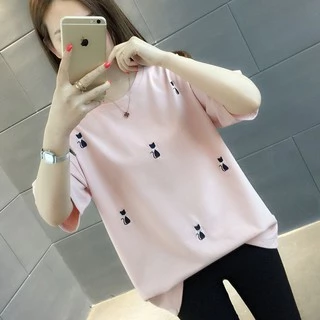 FBAShop 💕เสื้อยืดสกรีนลายแมวเหมียวสุดน่ารัก 🌈ฮิตมาก🌈 มีถึง 4XLเลยจ้าา