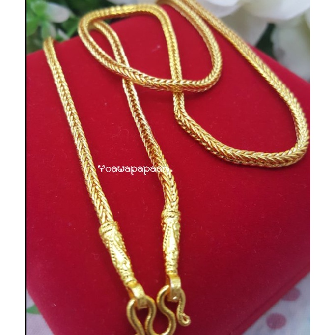 สร้อยคอทอง ลายสี่เสาหนัก 1 บาท ( กระดูกงู ) งานลายยอดนิยมใส่ดี ใส่สวย งานทน ไม่ดำ ไม่เขียว