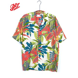 เสื้อฮาวาย Two Palms Tropical Forest Cream