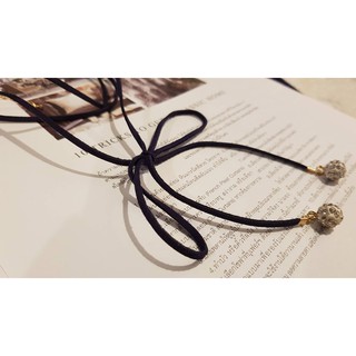 Sale พร้อมส่ง!! HOT สุดๆ โชคเกอร์ Choker โชคเกอร์สีดำ รูปโบว์ ผูกปลายคริสตัล