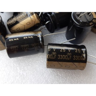 Elna 3300uf 25v ตัวใหญ่ capacitor ตัวเก็บประจุ คาปาซิเตอร์