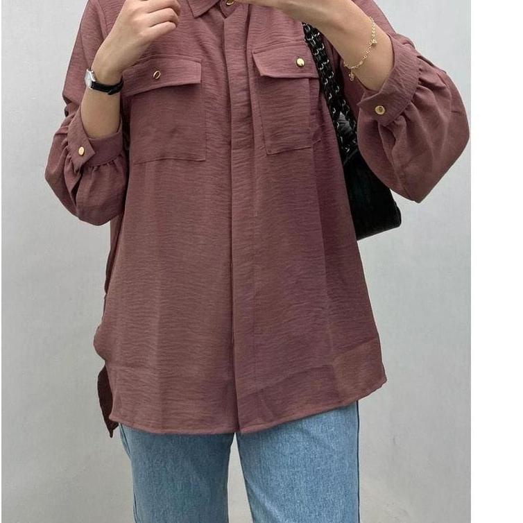 (MOST DEMANDED) KARINA BLOUSE OVERSIZE SHIRT TOP/ KEMEJA ANGGITA BLOUSE เสื้อเชิ้ตผู้หญิง