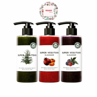 Wonder Bath Super Vegitoks Cleanser 200ml, 300ml (Red, Green, Purple, Yellow) คลีนซิ่งผัก