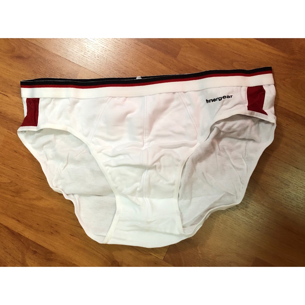 กางเกงในชายมือ1 Innergear สีขาวสลับแดง size XL หายากไม่มีจำหน่ายทั่วไปแล้ว