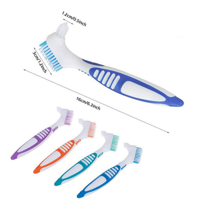 Double Sided Denture Cleaning Brush - Oral Care Toothbrush For Dental Teeth