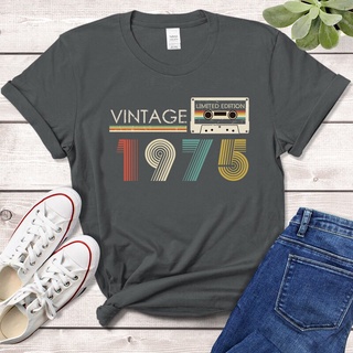 เสื้อยืด ลายเทปเสียง สไตล์วินเทจ 1975 Limited Edition 47Th 47 ปี สําหรับแม่ และเด็ก เหมาะกับงานปาร์ตี้วันเกิดS-5XL