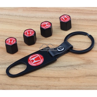 ราคาต่อ 4 ชิ้น พวงกุญแจ จุกลม จุ๊บลม โลโก้ ฮอนด้าแดง red HONDA LOGO Car Tyre Tire Cap Wheel Nut Valve Stem Air Caps Styl