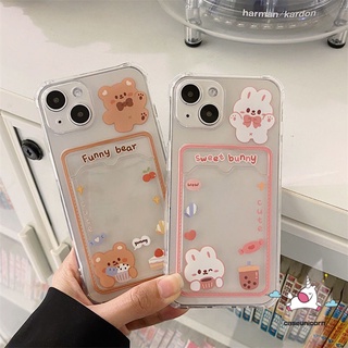 เคสโทรศัพท์มือถือนิ่ม ลายการ์ตูนหมี กระต่าย พร้อมช่องใส่บัตร สําหรับ Xiaomi 11 Lite 12 12X POCO M3 X3 NFC pro Redmi A1 9 10C 9A 9C 10 9C NFC Note 10 pro 10s 9 9pro 9s 11 11s 11pro+ 10pro Max ผ้าคลุม