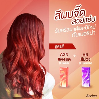 เบอริน่า เซตสี A23 + A6 สีย้อมผม ยาย้อมผม ยาเปลี่ยนสีผม ครีมเปลี่ยนสีผม Berina A23 + A6 Hair Color Cream