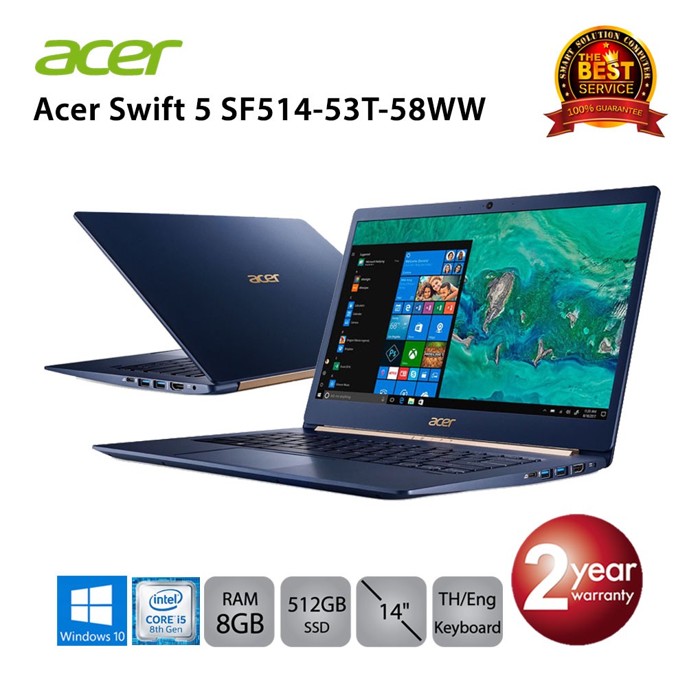 Acer Swift 5 SF514-53T-58WW (NX.H7HST.001) i5-8265U/8GB/256GB SSD/14.0/Win10 (Charcoal Blue)