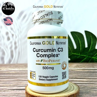 สารสกัดจากเหง้าขมิ้นชัน และสารสกัดจากพริกไทยดำ CGN® Curcumin C3 Complex with BioPerine 500 mg 120 Veggie Capsules