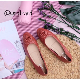 WOO Dark Autumn Orange Dahlia Ballerina Shoe รองเท้าหนังแกะ รุ่น ดาห์เลีย สีส้ม Dark Autumn Orange