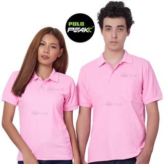 เสื้อโปโลสีชมพู สีล้วน polopeak