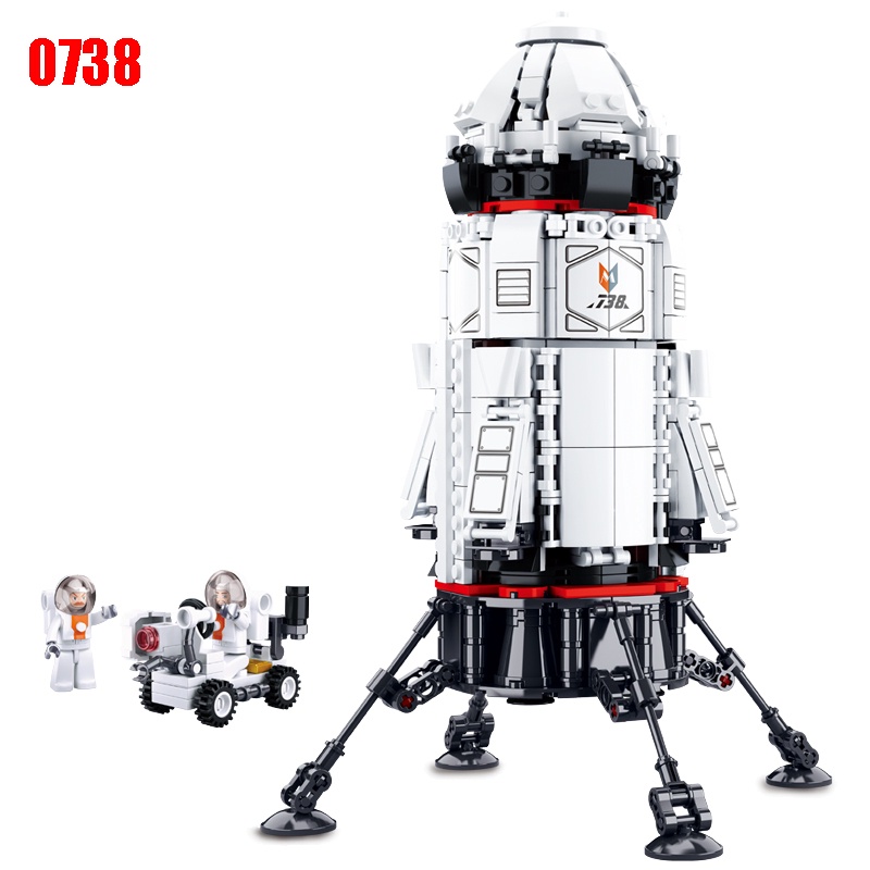 Sluban, Space Theme, Saturn Rocket/Long March Rocket, 167 Piece, Block Bricks Toys, Lego Compatible, Construction Set, Made of Non-Toxic Abs, Educational Toy,M38-B0735, Multi Color for Kids