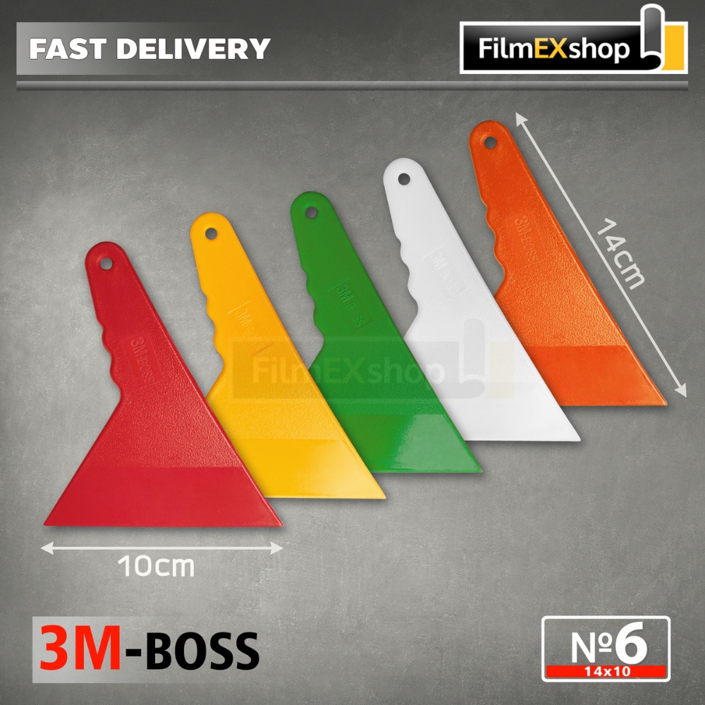 เกียงรีดฟิล์ม อุปกรณ์ติดฟิล์มกรองแสง เครื่องมือช่างฟิล์ม 3MBOSS14х10№6 Heat Resist Plastic Squeegee 