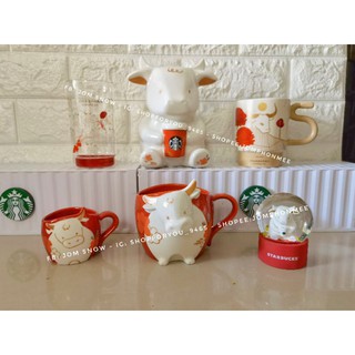 2021​ Starbucks​ Thailand​ Year​ Of​ The​ OX​ Mug, Glass, Snow​globe​ and​ Piggy bank