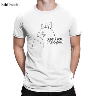 เสื้อยืดแขนสั้น ผ้าฝ้ายแท้ พิมพ์ลาย My Neighbor Totoro Studio Ghibli Totoro แฟชั่นฤดูร้อน สําหรับผู้ชาย