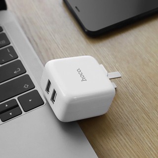 Hoco C54 หัวชาร์จ Adapter อแดปเตอร์ชาร์จไฟมือถือ 2 USB 2.0A Max ใช้ชาร์จแบตเตอรี่ มือถือหรือลำโพงได้ รับประกันของแท้❗❗❗