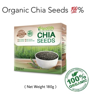 🔥ลด40%🔥 iHealth Chia Seeds เมล็ดเจีย ปราศจากสารเคมี Organic 100% 180g