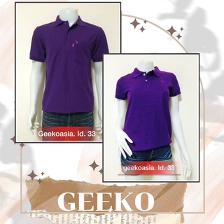 เสื้อโปโลกวาง Geeko แท้100% ชาย/หญิง  ID 33 สีม่วงเข้ม