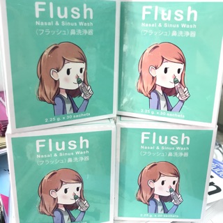 Flush Nasal &amp; Sinus Wash Refill Salt เกลือบริสุทธิ์ฟลัส สำหรับล้างจมูก 30 ซอง/กล่อง