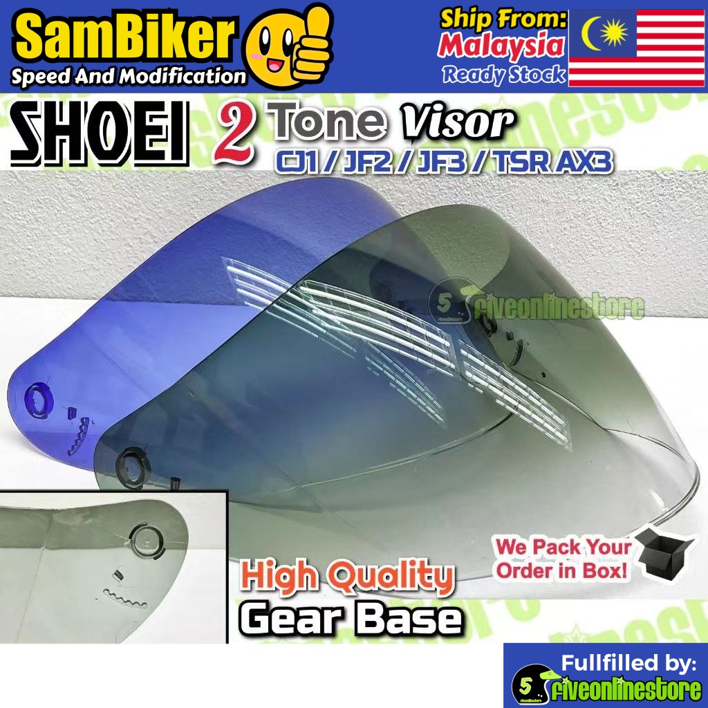 Shoei 2 Tone Visor CJ1 / AX3 / V10 / JF2 J Stream Jack / JF3 J Force / TSR &amp; Copy Helmet เข ้ ากันได ้ กับทั ้ งหมด
