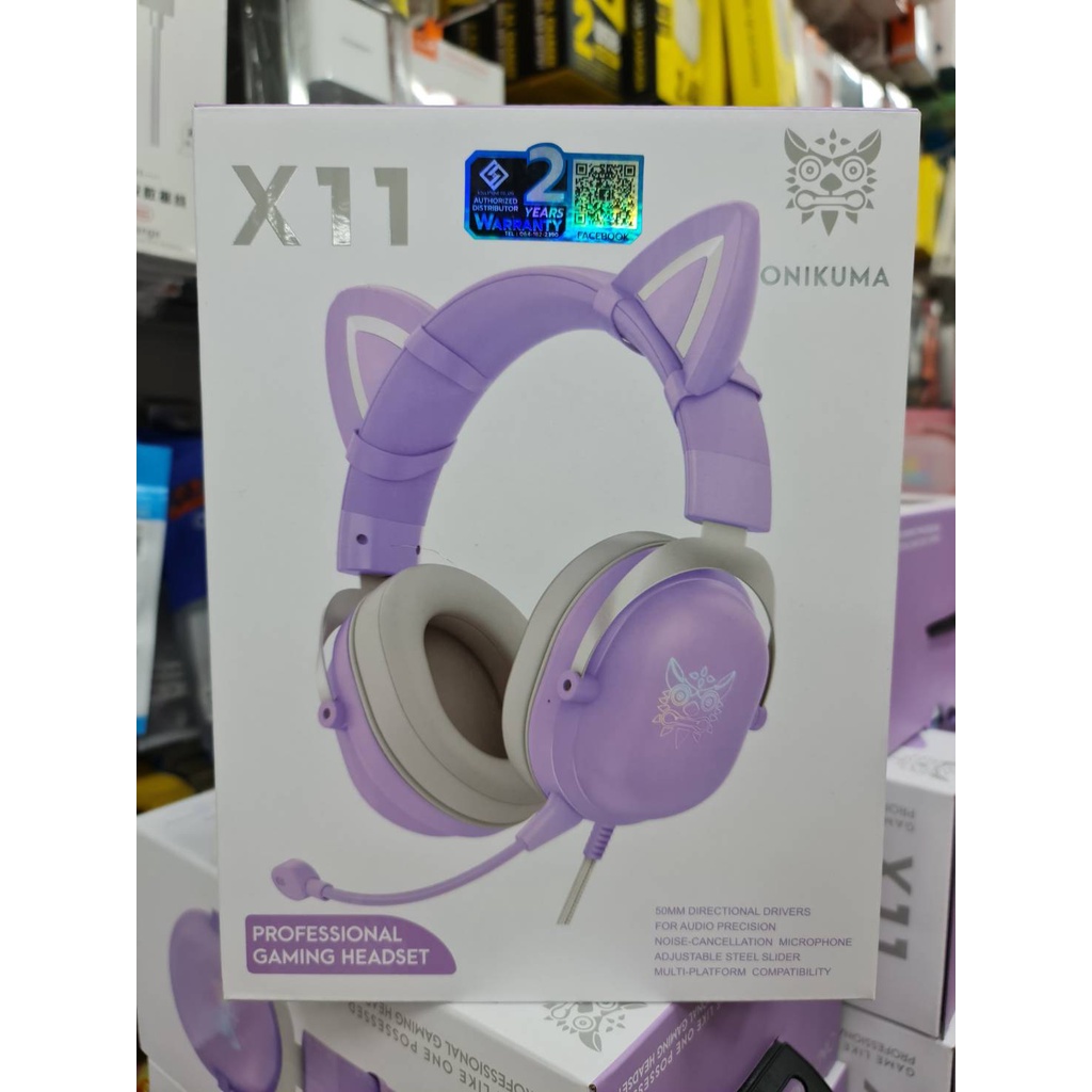 ONIKUMA X11 Cat Ears Gaming Headset Wired Over Ear Gaming รูปที่ 4