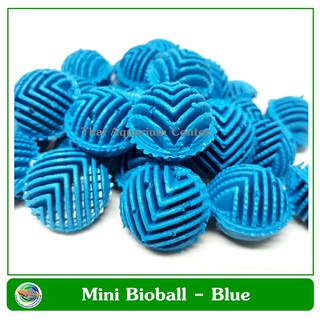 Mini Bioball ไบโอบอลลูกเล็ก สีฟ้า 100 ลูก สำหรับช่องกรองน้ำขนาดเล็ก, กรองในตู้, กรองบนตู้