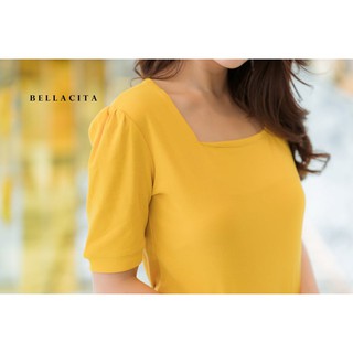 #531 เสื้อคอเหลี่ยม แขนจั้มตุ๊กตา เนื้อผ้า cotton ป้าย Bellacita