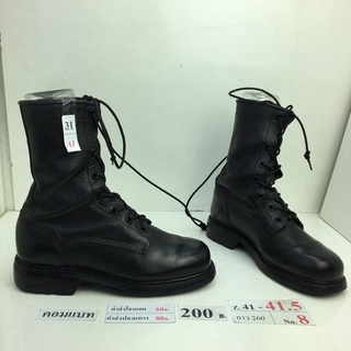 รองเท้าคอมแบท Combat shoes หนังสีดำ สภาพดี ทรงสวย มือสอง คัดเกรด ของนอก เกาหลี