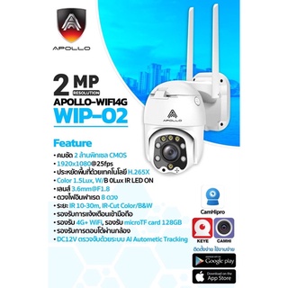 กล้องวงจรปิดรองรับสัญญาณWIFI 4Gความคมชัด2MP APOLLO-WIP-02