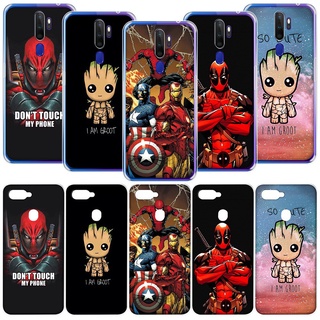 เคสโทรศัพท์ใส ลาย Marvel Deadpool Groot สําหรับ OPPO A12 A12E A1K A37 A39 A57 A3s A5 A5s A7 A59 F1s Neo 9 AX5s AX7 2018 GQ99