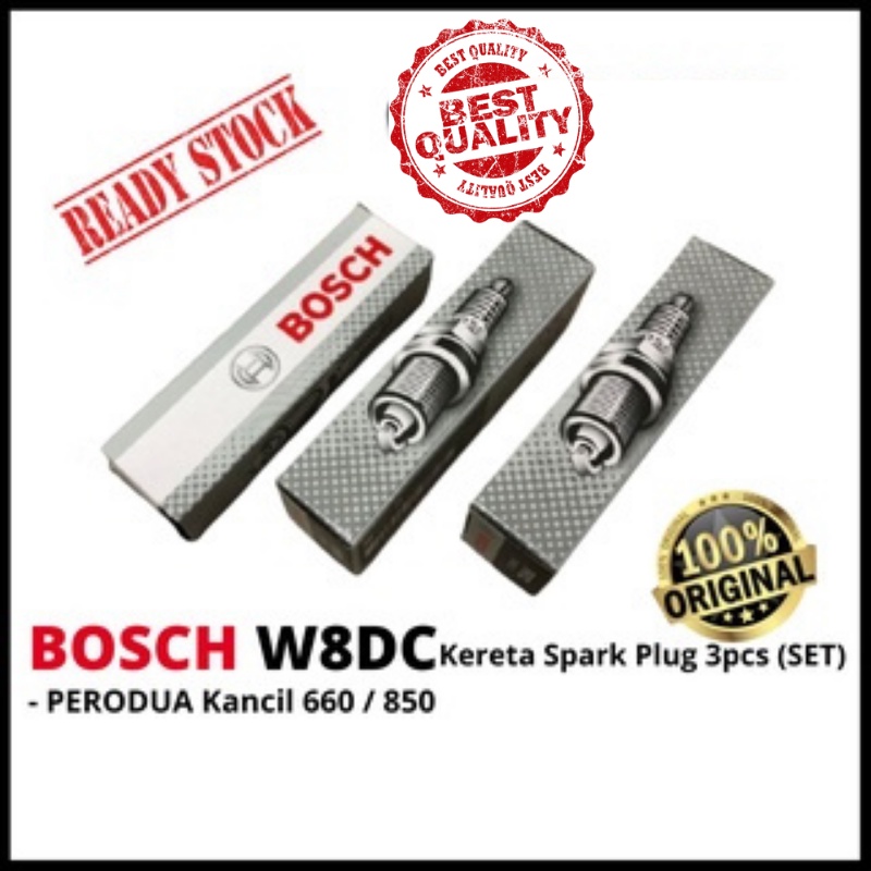 หัวเทียนรถยนต์ Bosch หัวใหญ่ Perodua Kancil 660 850 3 ชิ้น W8DC (3 ชิ้น)