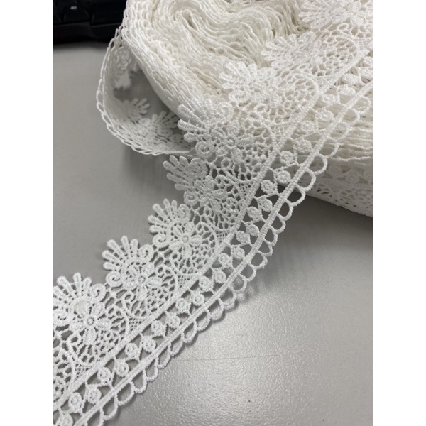 มียกพับ15หลา ลูกไม้ตกแต่ง ลูกไม้ระบาย กว้าง6ซม