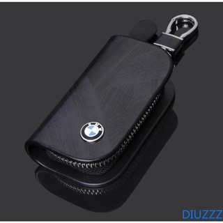 เคสรีโมทกุญแจรถยนต์ หนังวัวแท้ แบบมีซิป พร้อมกระเป๋าสตางค์ สําหรับ BMW 1 2 3 5 7 Series X1 X3 X5 X6 E46 E90 F10 F30 G30