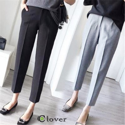 กางเกงขายาวผญ กางเกงขากระบอก ตะขอซิปหน้า กางเกงใส่ทำงาน Suit pants 925