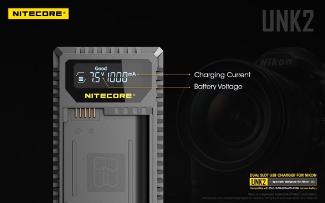 Nitecore UNK2 for NIKON EN-EL15, z7 z6 D850 D810 D800 D750 D610 D7500 D500 #8