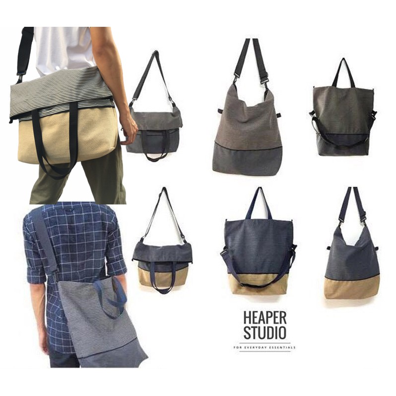 กระเป๋าผ้าแคนวาส HEAPER  มี 5 สี unisex ใหญ่ จุใจ