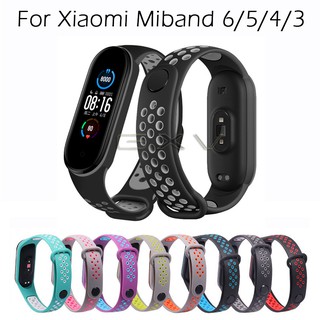 สายรัดข้อมือซิลิโคนป้องกันเหงื่อสําหรับ Xiaomi Miband 6 5 4 3