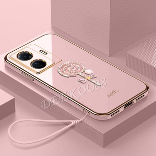 เคสโทรศัพท์มือถือ วีโว่ VIVO Y02S Y77 Y30 Y55 Y75 X80 Pro Y01 Y01A 5G 4G Phone Case Cute Lovely Lollipop Handphone Casing with Hand Rope Softcase Shell All-Pack Ice Protection Back Cover VIVOY02S VIVOY77