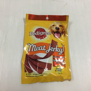 Pedigree Meat Jerky เพดดิกรี มีท เจอร์กี้ ขนมสำหรับสุนัขชนิดแผ่น มี 2 รสชาติ 80 กรัม