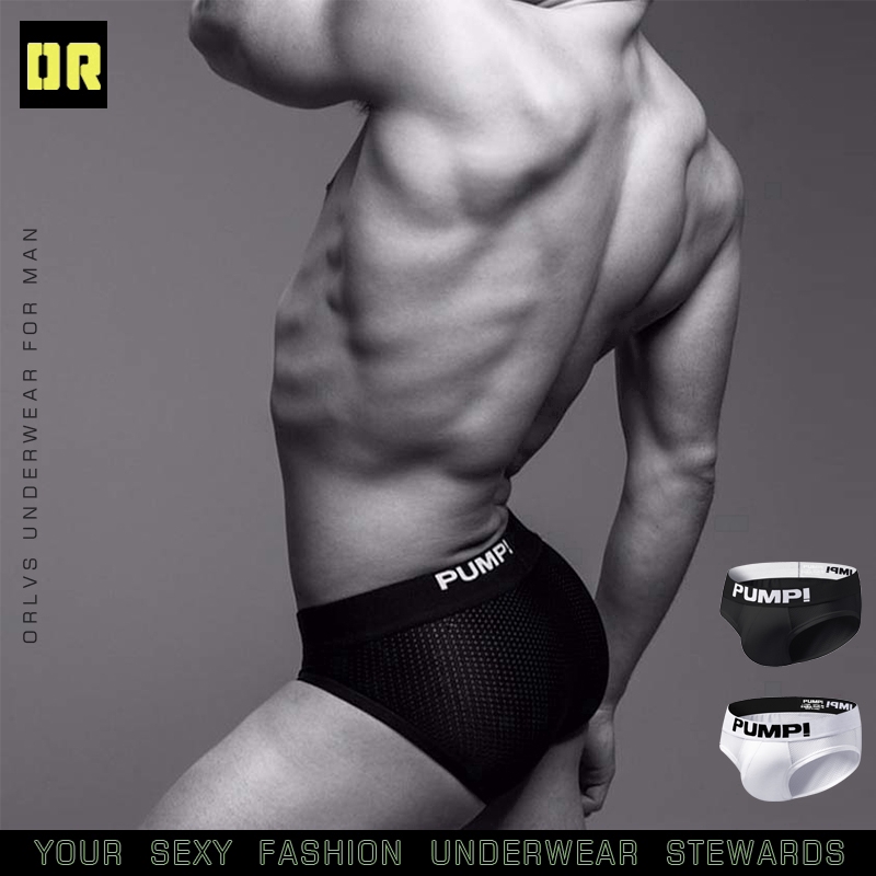 PUMP SEXYMEN BRIEFS UNDERWEAR LOW WAIST U-FLAT BRIEFS สวมใส่สบาย UNDERPANTS H589