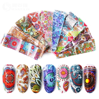 สติ๊กเกอร์ติดเล็บลายดอกไม้ 10 ชิ้น / แพ็ค