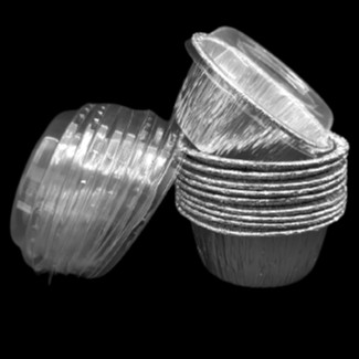 (PP)(1 แพ็ค) ถ้วยฟอยล์(ทรงกลม) พร้อมฝาปิด