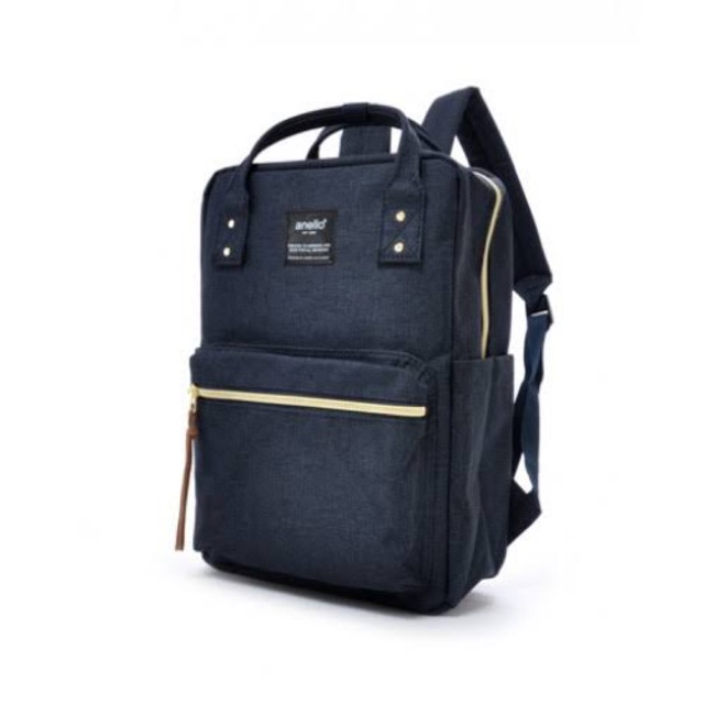 (NEW) Anello Regular Canvas Square Backpack Black