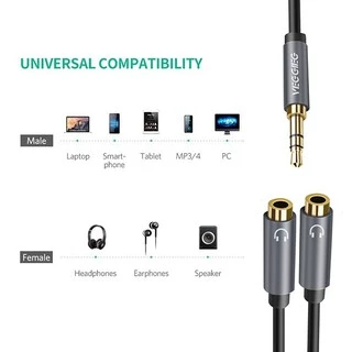 Veggieg (AH2-B) Aux3.5mm TO Aux3.5mm Y Splitter 2 famale 0.2M สายแยกเสียง 3.5mm